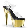 Pleaser - ADORE708 Sandale à bride à la cheville, Pole dance chaussures - Chaussures de pole dance - Noir/Couleur or Product image
